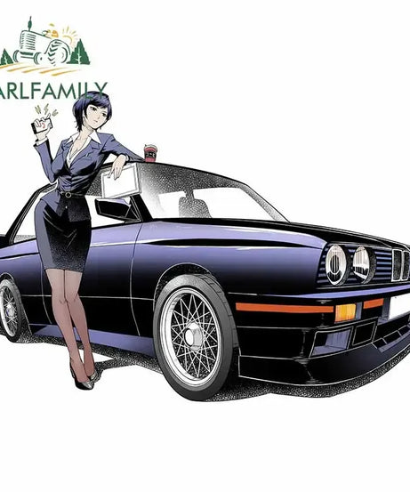 EARLFAMILY 13cm For ILLEGALSTREET X ANIME Window Fine Decal Sunscreen Car Sticker Anime Car Accessories Decoration