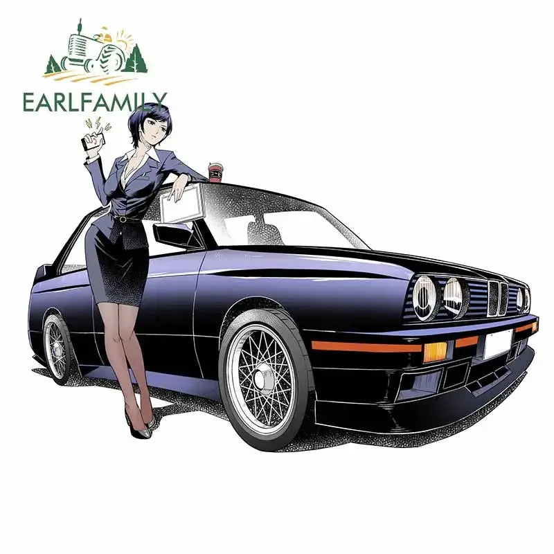 EARLFAMILY 13cm For ILLEGALSTREET X ANIME Window Fine Decal Sunscreen Car Sticker Anime Car Accessories Decoration