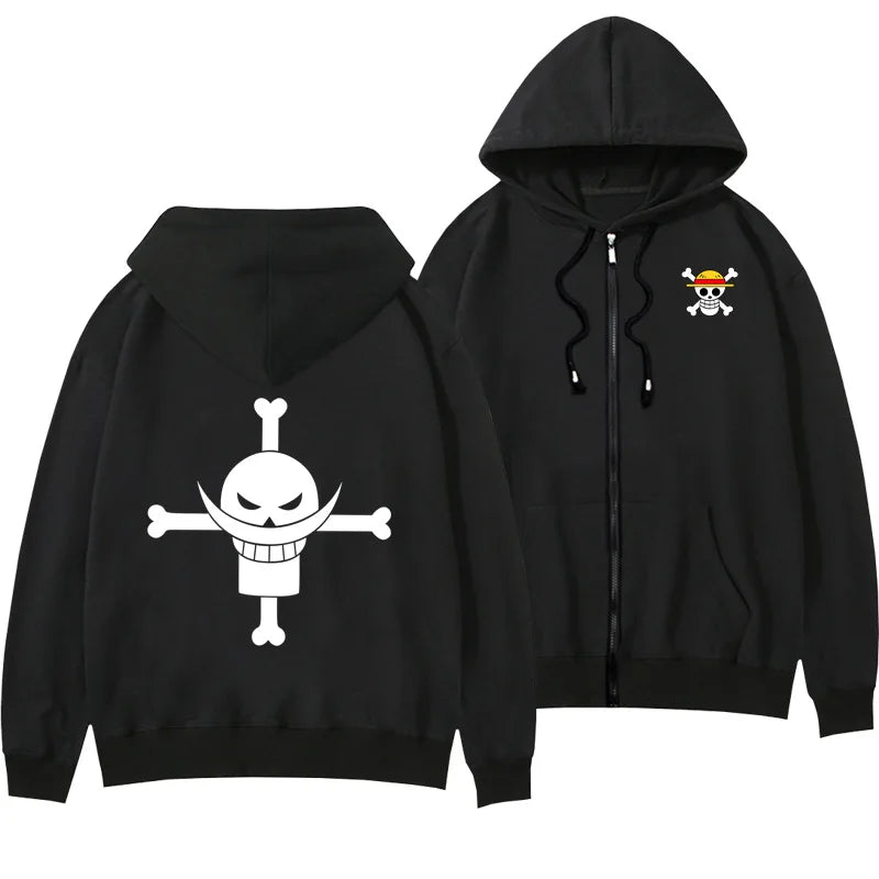 One Piece Anime Women Zip Up Hoodie Jacket Spring Autumn 2New Fashion Mens Sweatshirt Couple Promozed Clothes Coats
