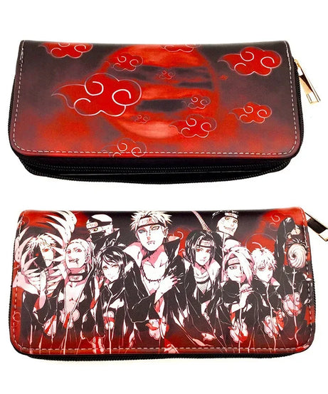 Naruto Sasuke Men Wallets Fashion Money Bag Zipper Coin Purse Female Purse Card Holder Multilayer Capacity Storage Bag Gift New