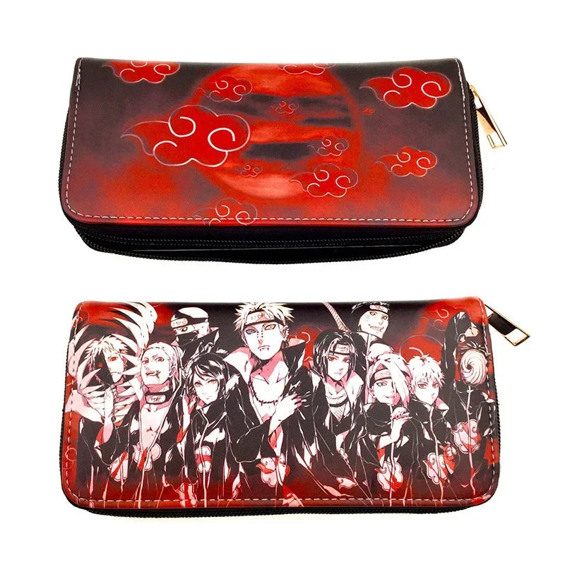 Naruto Sasuke Men Wallets Fashion Money Bag Zipper Coin Purse Female Purse Card Holder Multilayer Capacity Storage Bag Gift New