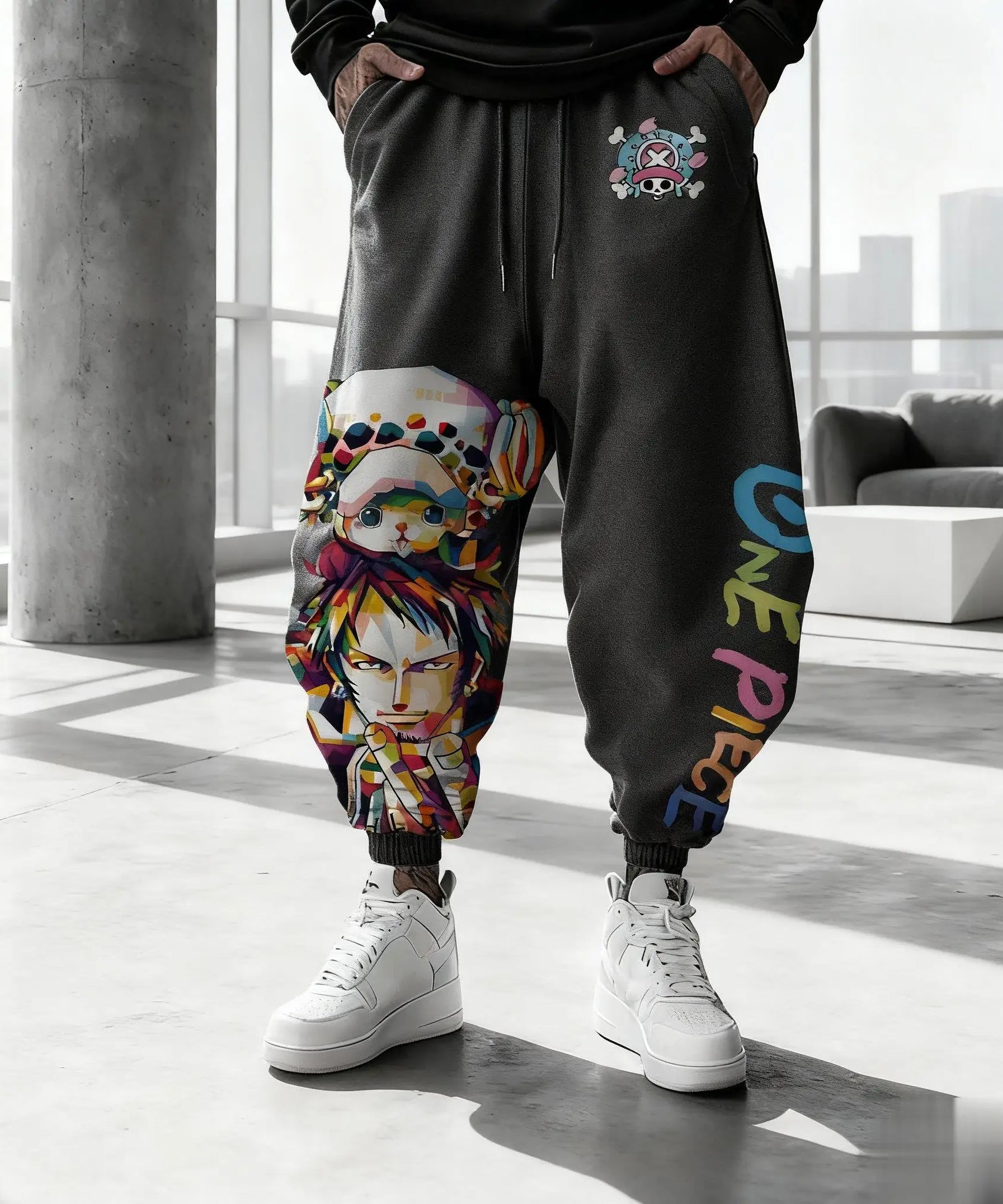 One Piece Anime Pants Men Chopper Zoro Print Streetwear Casual HipHop Trousers Joggers Sweatpants Y2k Fashion Winter Autumn