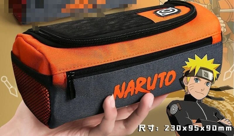 Naruto anime creative canvas stationery case student pencil case personalized children's large capacity pencil case gift