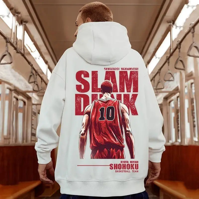 New Slam Dunk Kawaii Anime Sakuragi Hanamichi Hooded Sweatshirt Creative Loose Large Size Velvet Thickened Hoodie Gift Wholesale