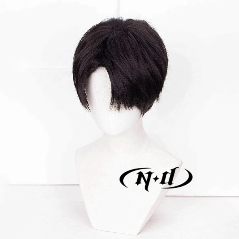 Attack on Titan Levi Ackerman Cosplay Wig – Short Black Heat-Resistant Synthetic Hair 3