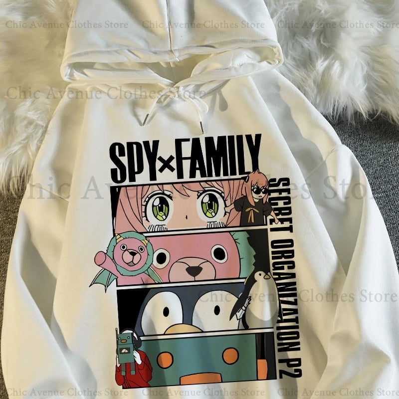 Spy x Family Series Anime Print Graphic Hoodie – Unisex Long Sleeve Pullover