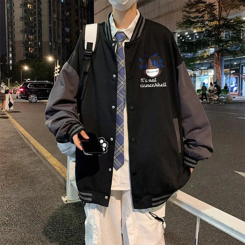 Anime One Piece Monkey D. Luffy  Anime Baseball Jacket Men's Loose Autumn Coat Versatile Casual Top