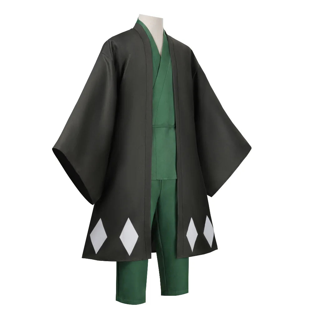 Hot Anime Bleach Cosplay Urahara Kisuke Gotei 13 Costume Kimono Uniform Cape Top Pants Hat Suit For Halloween Carnival Party