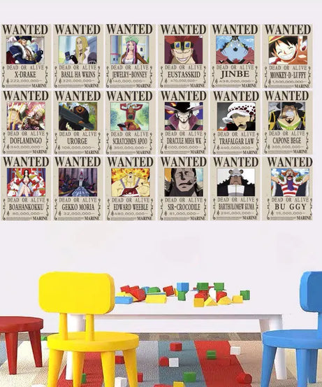 One Piece Anime Luffy Poster Wall Sticker Personality Creative Fashion Boys Dormitory Decoration Wallpaper Self Adhesive