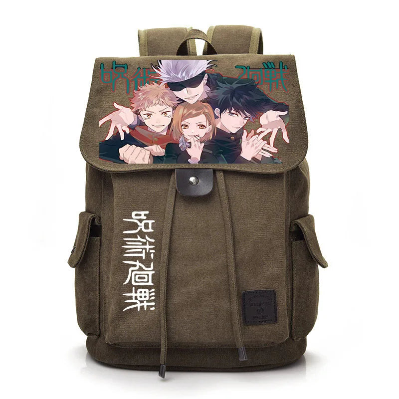 Jujutsu Kaisen Anime Backpack Cosplay Gojo Unisex Students School Bag Large Capacity Bookbag Laptop Travel Rucksack Outdoor Bag