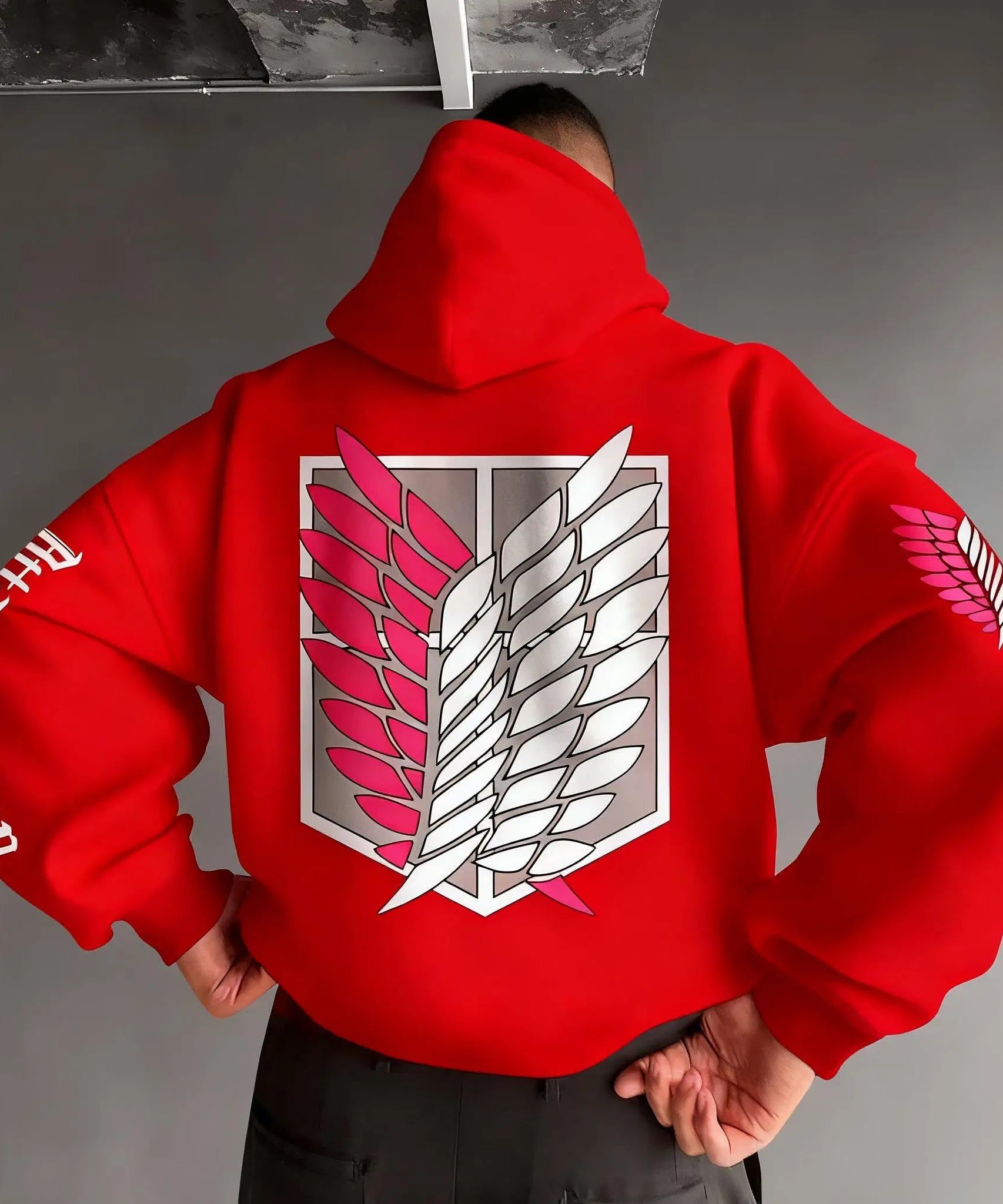Oversized Casual Attack on Titan Anime Hoodie Men Women Wings Print Spring Autumn Pullover Sweatshirt Streetwear Fashion