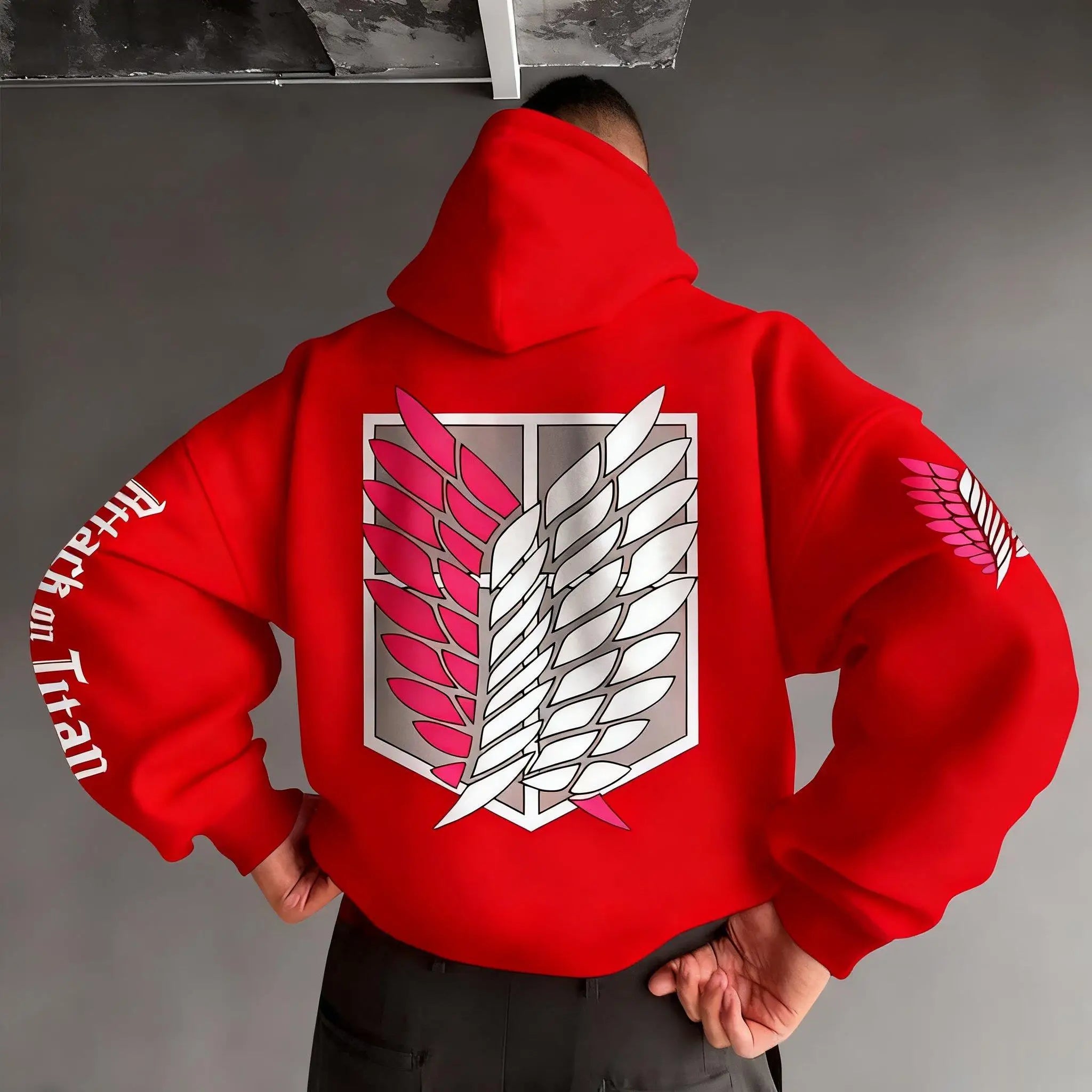 Oversized Casual Attack on Titan Anime Hoodie Men Women Wings Print Spring Autumn Pullover Sweatshirt Streetwear Fashion