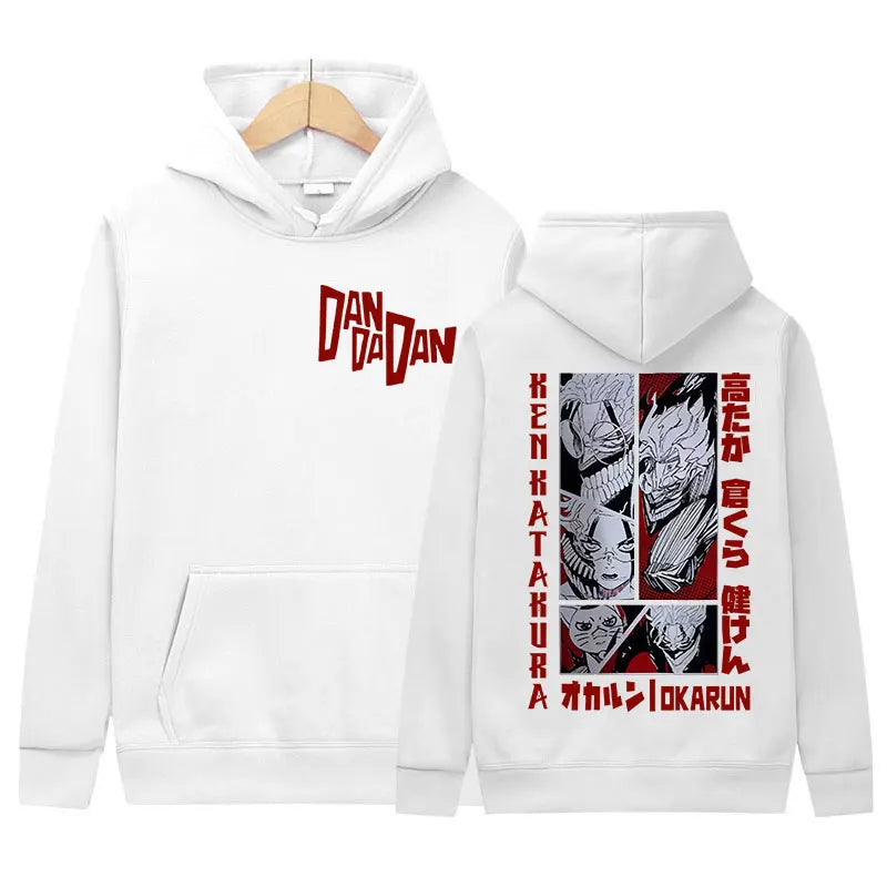 Dandadan Turbo Granny & Transformed Okarun Graphic Fleece Hoodie Harajuku Streetwear 7