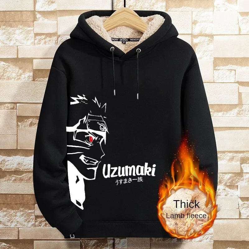 Naruto Sasuke Hoodie Sweatshirt High Quality Clothing Winter Loose Warm Hip Hop Unisex Fashion Pullover Men Hoodie Birthday Gift