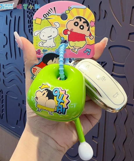 Crayon Shin-chan Keychain Anime Doll Pendant Keyrings for Men Women Phone Bag Hanging Jewelry Decoration Car Key Ring