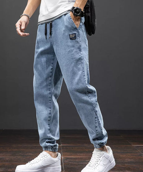 Spring Summer Black Blue Cargo Jeans Men Streetwear Denim Jogger Pants Men Baggy Harem Jean Trousers Plus Size 6XL 7XL 8XL