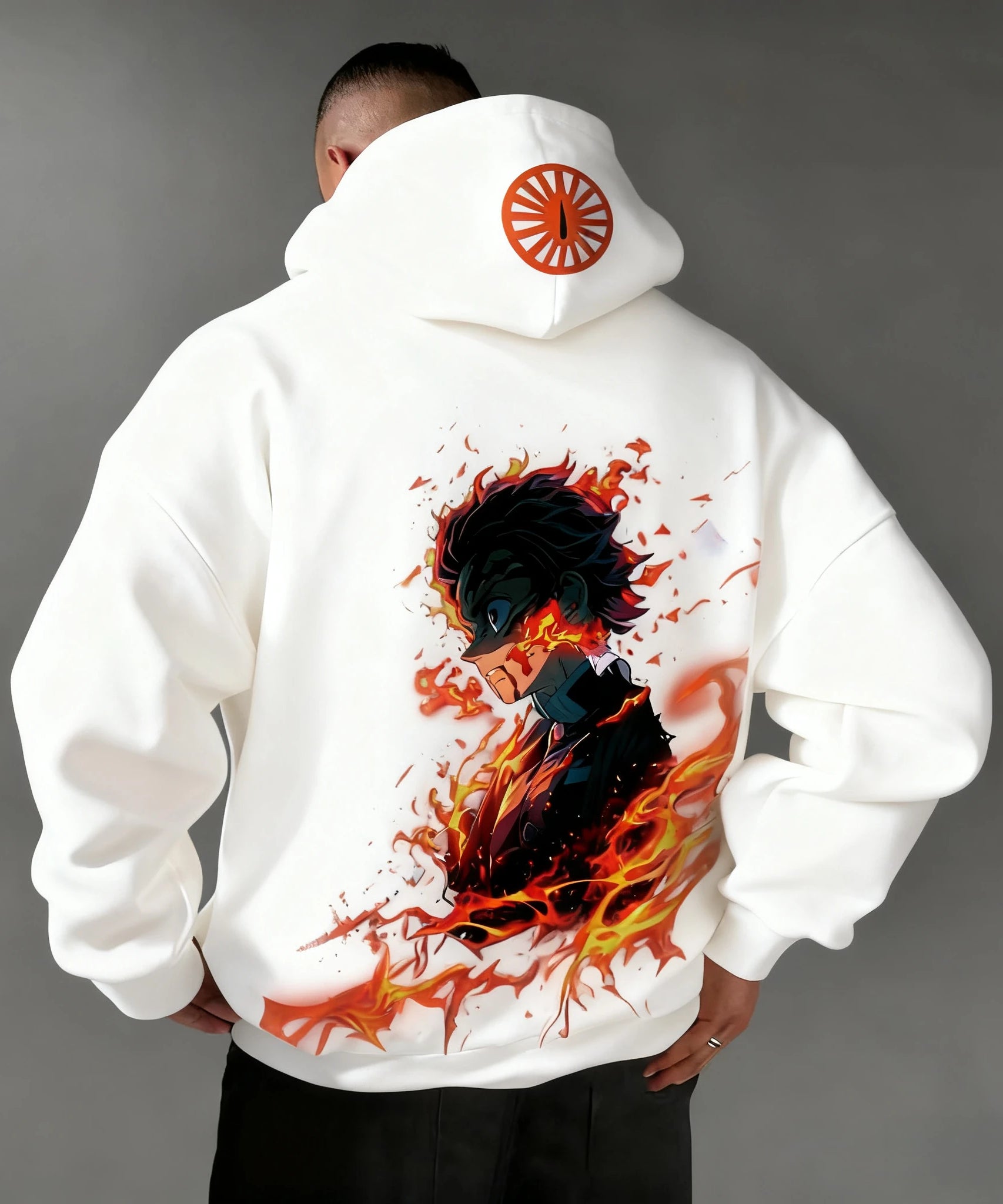 Demon Slayer Autumn/Winter New Men's Hoodie Kamado Tanjirou Anime Printed Loose Casual Hip Hop Parent Child Sweater Top