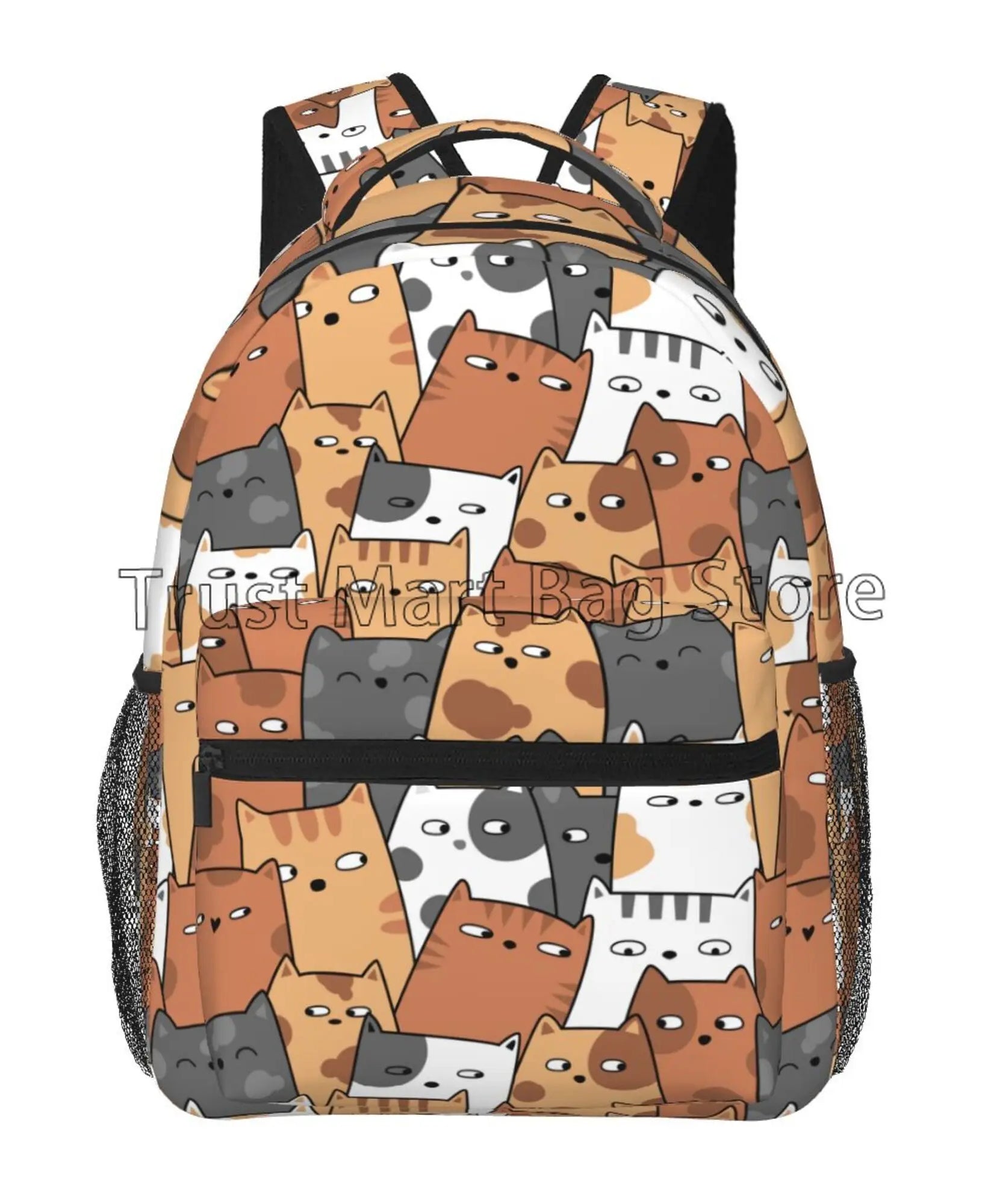 Anime Neko Atsume Women Backpack Mochila for Girls Boys Travel Rucksack Cute Cat Printing Shoulder Bag for Teenages