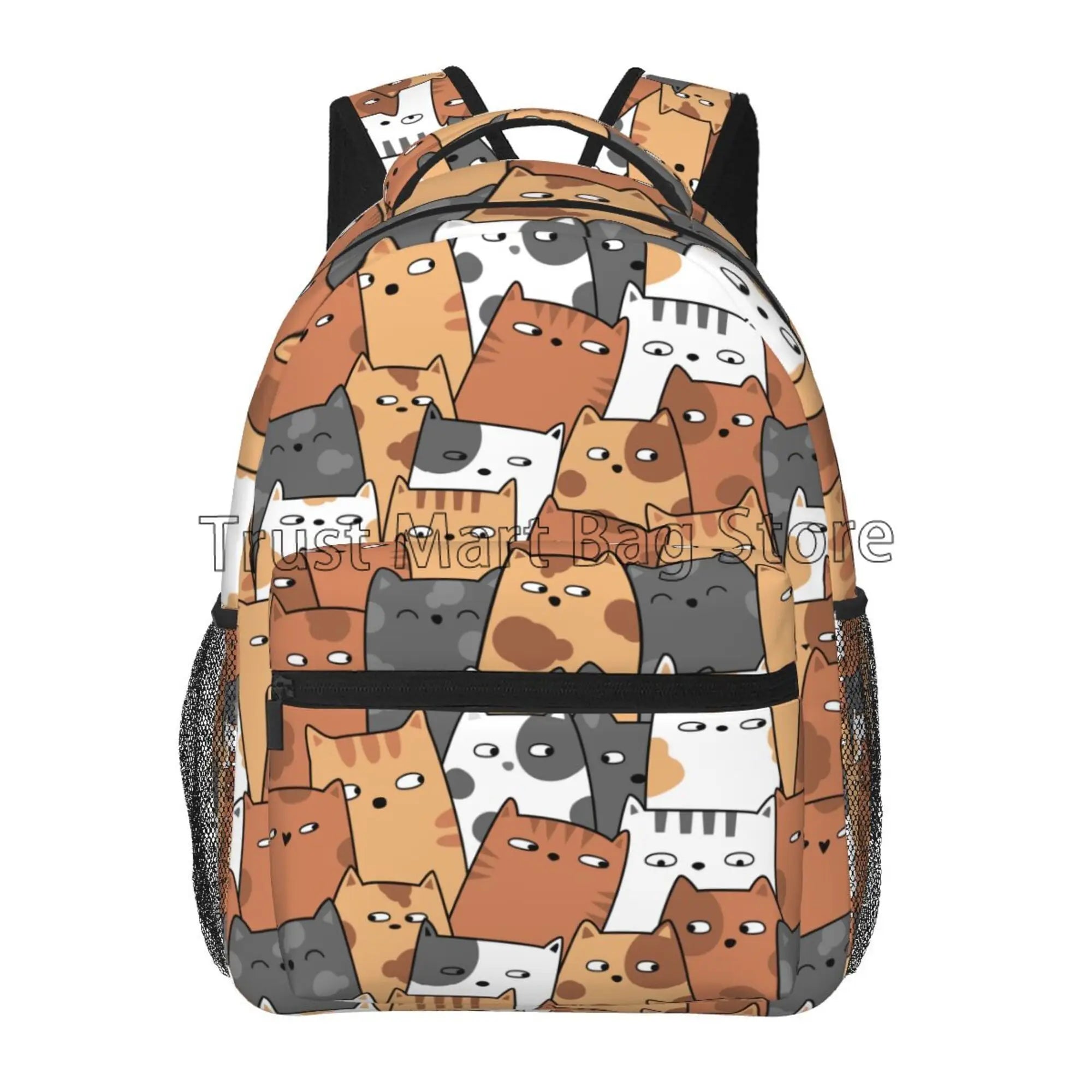 Anime Neko Atsume Women Backpack Mochila for Girls Boys Travel Rucksack Cute Cat Printing Shoulder Bag for Teenages