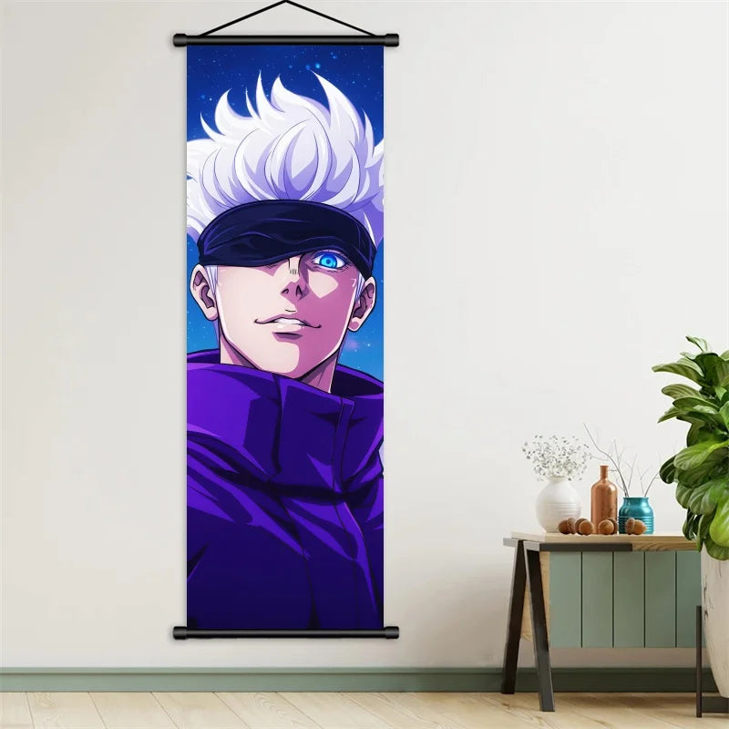Anime Jujutsu Kaisen Gojo Satoru Hanging Scroll – Fabric Wall Art Poster 6