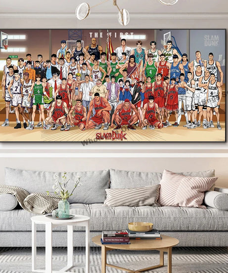 Slam Dunk Wall Art – Sakura Path Anime Mural for Bedroom or Living Room