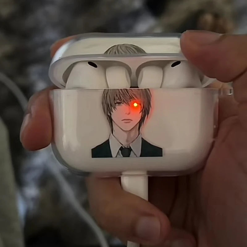 Anime Mikami Teru Death Note Case Soft silicone TPU Case For AirPods 4 Pro 1 2 3 Clear Transparent Bluetooth Earphone Case