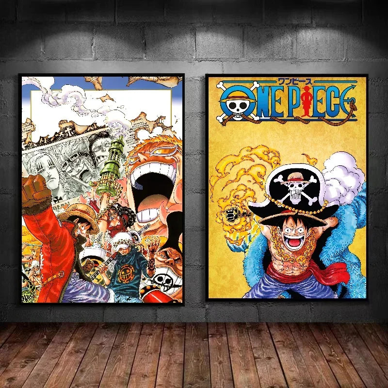 One Piece  Anime Canvas Painting Anime Characters Monkey D. Luffy Print Living Room Decoration Wall Decoration Painting