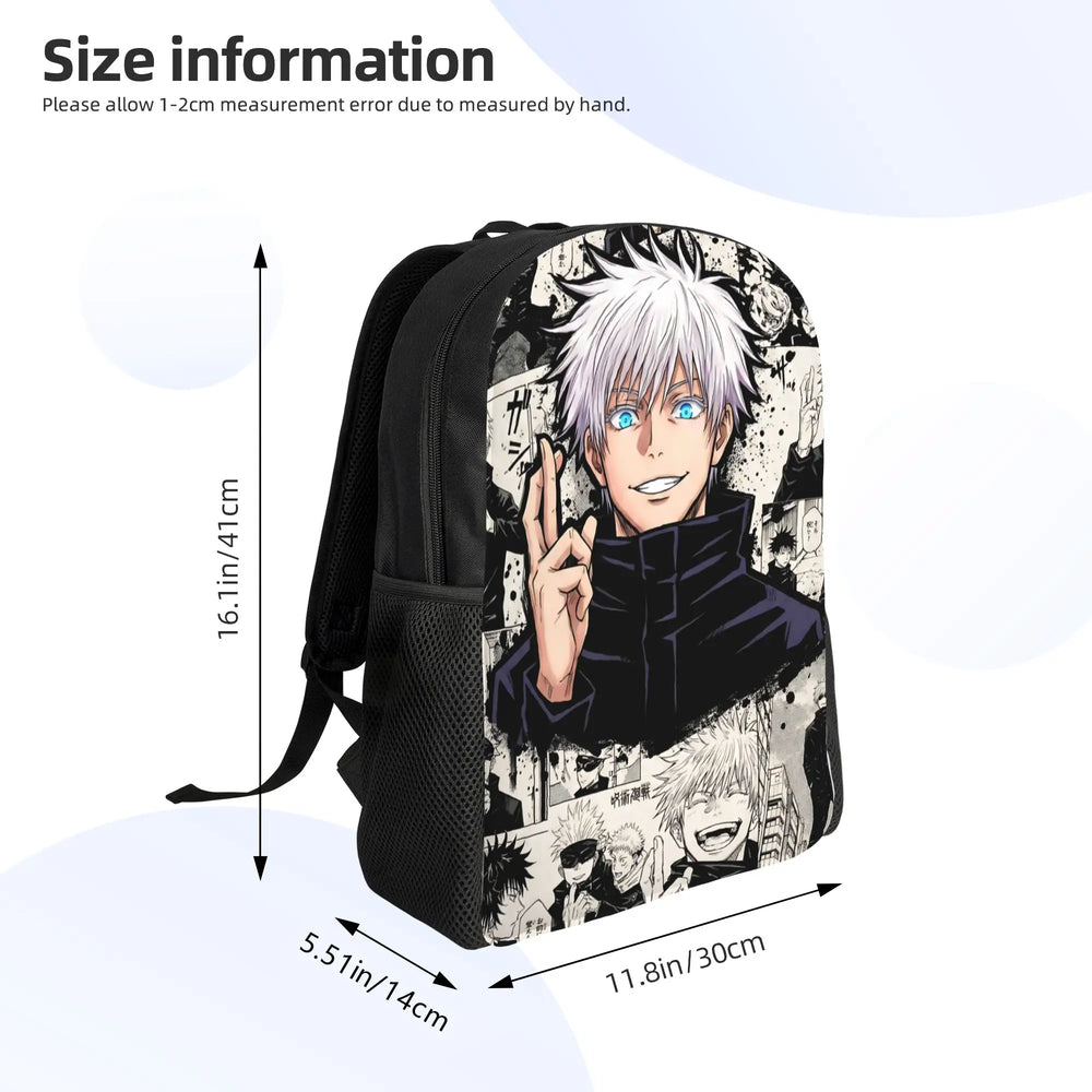 Anime Jujutsu Kaisen Gojo Satoru Retro Print Backpack – Casual School Rucksack & Travel Bag 6