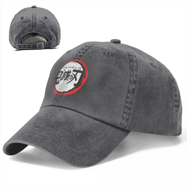 Demon Slayer Distressed Snapback Cap — Adjustable