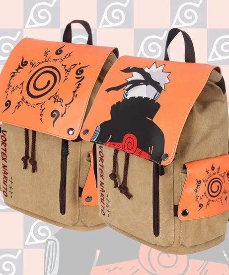 Naruto Creative  Animation Peripheral Naruto Canvas Backpack Large Capacity Student School Bag Portable Backpack Gift