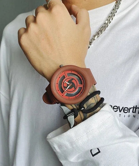 Naruto Sasuke Watch Men Anime Sharingan Fashion Simple Casual Watch Student Mechanical Sports Wristwatch Plastic Watch Band Gift