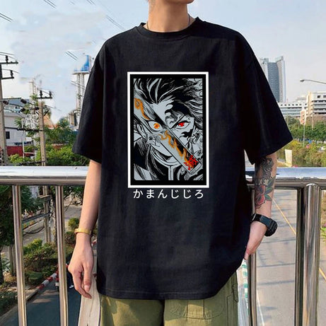 New Kamado Tanjirou Print T-shirt Summer Casual Anime Graphic T Shirt Women Men Short Sleeve Round Neck Shirts