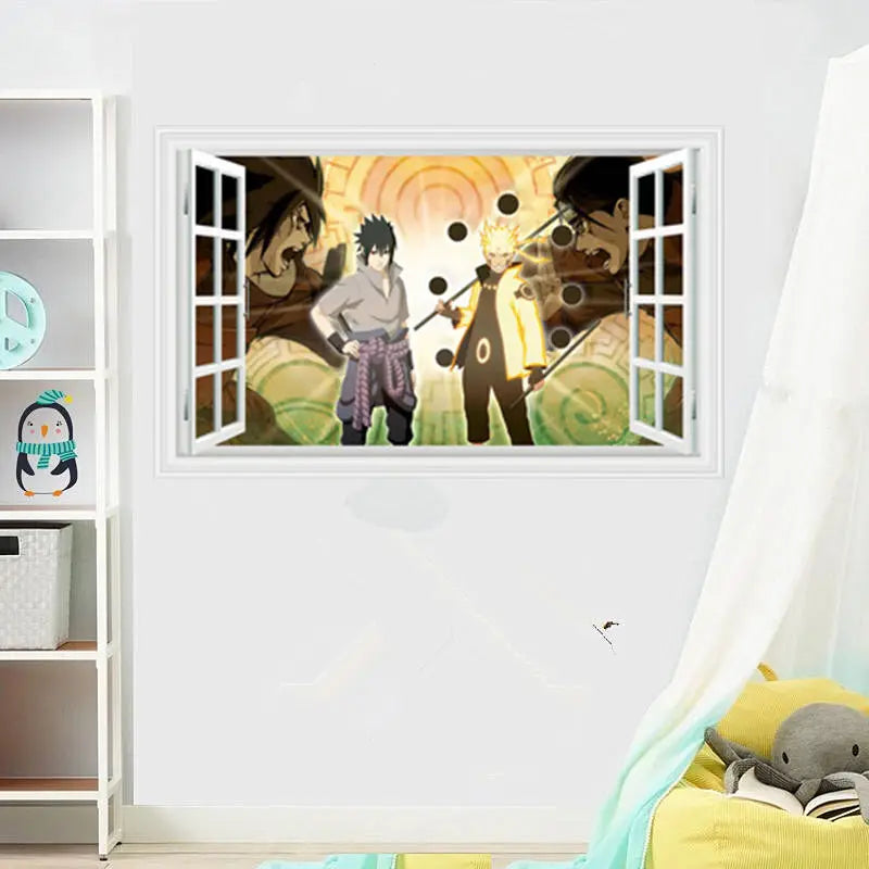 Naruto 3D Stereoscopic Wall Sticker Personality Naruto Student Dormitory Poster Wallpaper Self Adhesive Interior Decoration