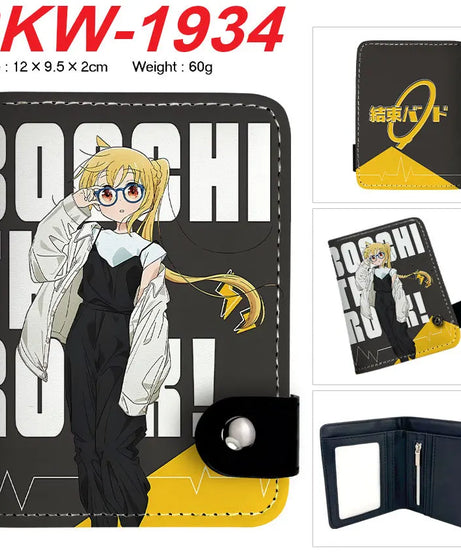 BOCCHI THE ROCK! Anime Yamada Ryo Synthetic Leather Short Men Wallet Gotoh Hitori Card Holder Purse