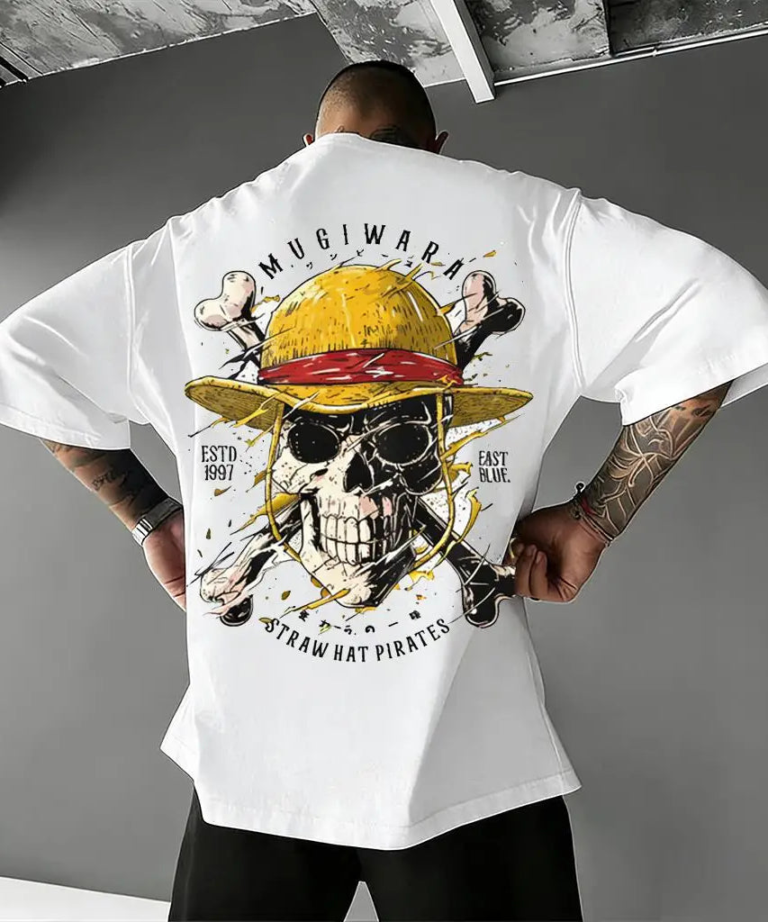 Unisex Oversize One Piece Skull Anime T Shirt Men Women Cotton Streetwear Casual Short Sleeve Top Graphic Tee Trendy 2026 Summer