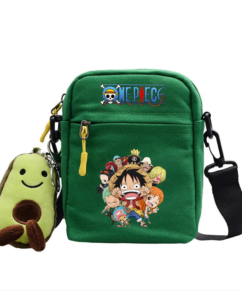 One Piece Shoulder Bag Anime Personality Creative Children's Print Crossbody Bag, Student Canvas Bag Holiday Gift