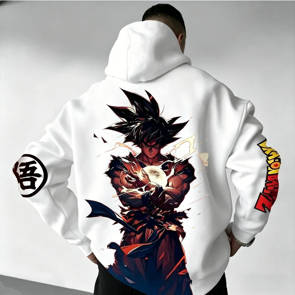 Dragon Ball Goku Printed Loose Hoodie – Y2K Red Graphic Streetwear Pullover 2