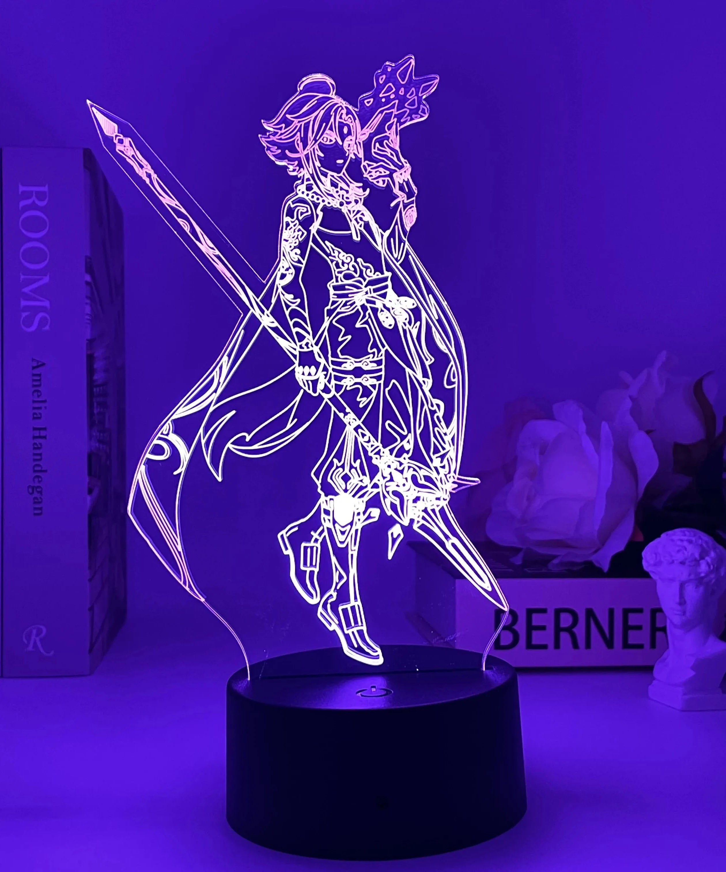 Newly Genshin Impact Night Light Yae Miko Game Figures Acrylic Stand Model 3D Table Lamp Kids Git Acrylic Bedside lamp