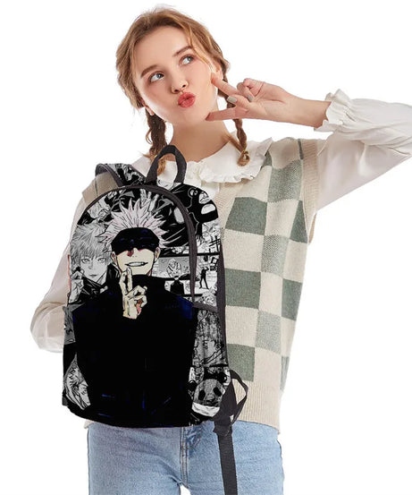 Anime Satoru Gojo School Backpack Laptop Backpack Boys Girls Teens School Bag Travel Bag Mochila Shoulder Bag