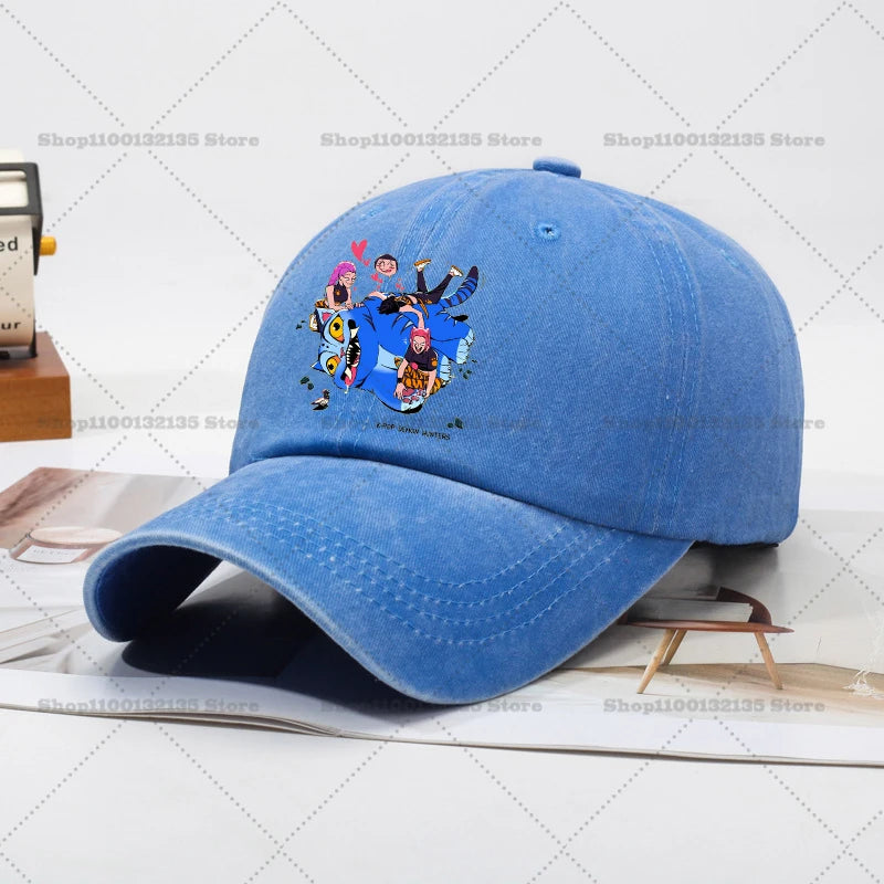 Kpop Demon Hunteres Baseball Cap for Girls Boys Summer Adjustable Sun Hat Anime Cute Retro Sunbonnet Adult Women Headgear Gift