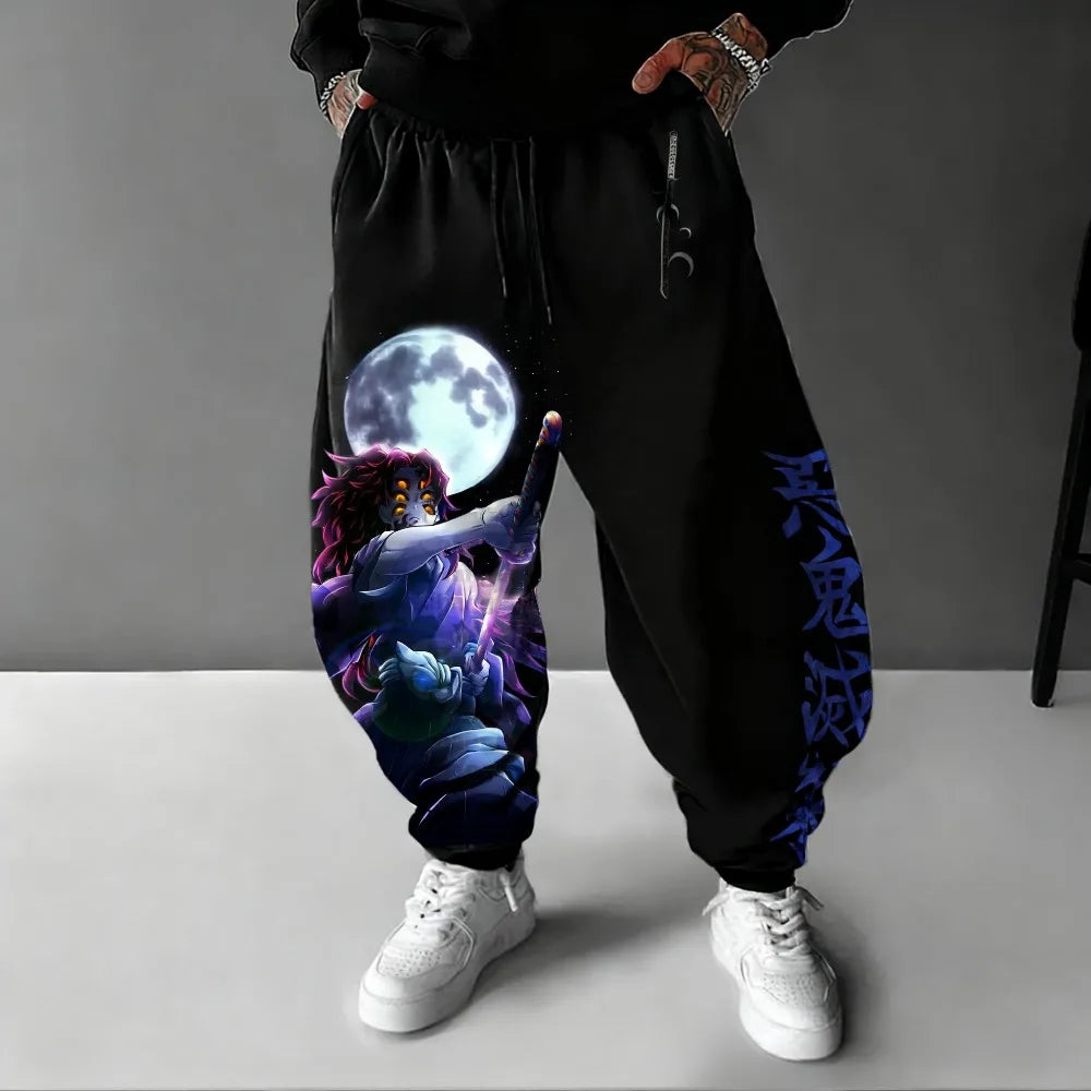 Demon Slayer Sweetpants Autumn/Winter Men's New Anime Printed Harajuku Trendy Versatile Loose Casual Sports Pants