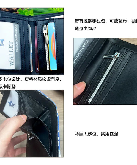 Anime Blue Lock Short Fold Over Wallet PU Leather Purse Nagi Seishiro Mikage Reo Isagi Yoichi
