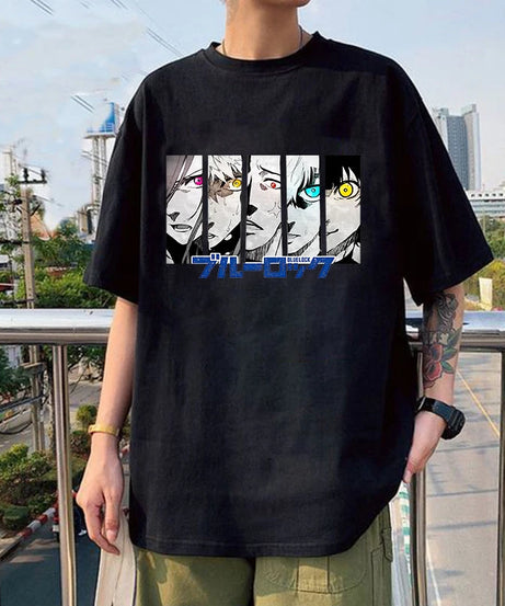 New Anime BLUE LOCK Printing T Shirt Fashion Men/Women Tops Tees Summer Cool Loose Short Sleeve