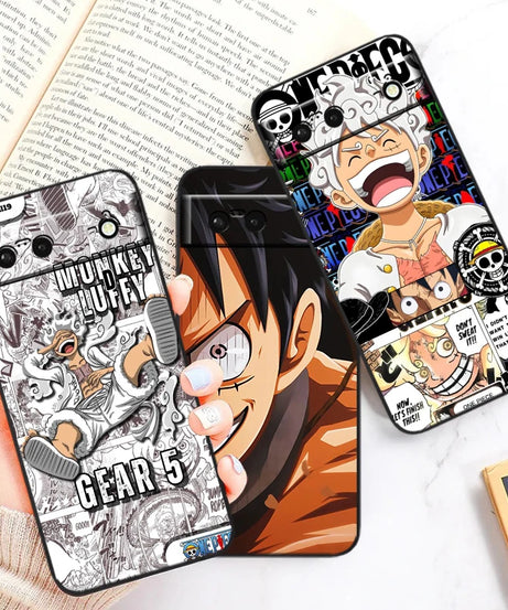 One Piece Anime Zoro Luffy For Google Pixel 9 8 7A 7 6A 6 5A 5 4 4A XL 5G Black Silicon Shockproof Shell Cover Phone Case