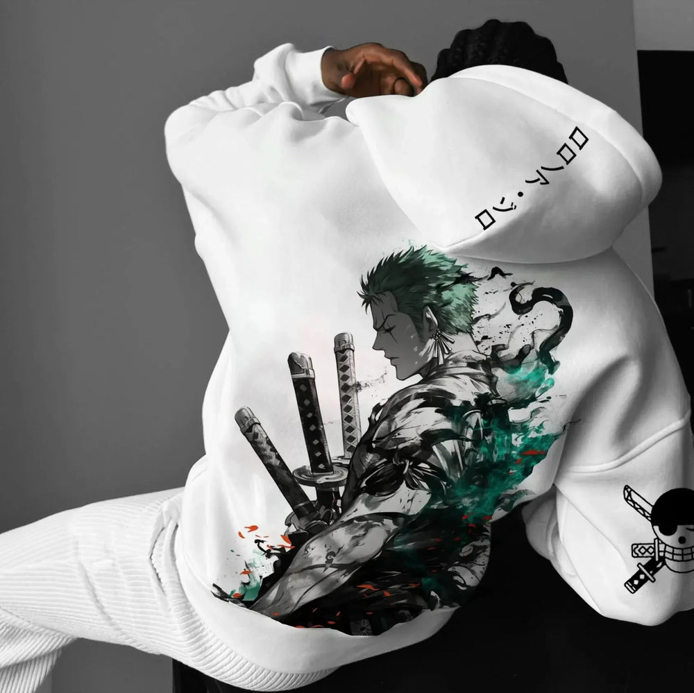 One Piece Zoro Hoodie — Graphic Print Pullover 2