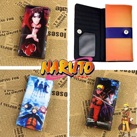 Naruto Sasuke Men Wallets Fashion Money Bag Zipper Coin Purse Female Purse Card Holder Multilayer Capacity Storage Bag Gift New