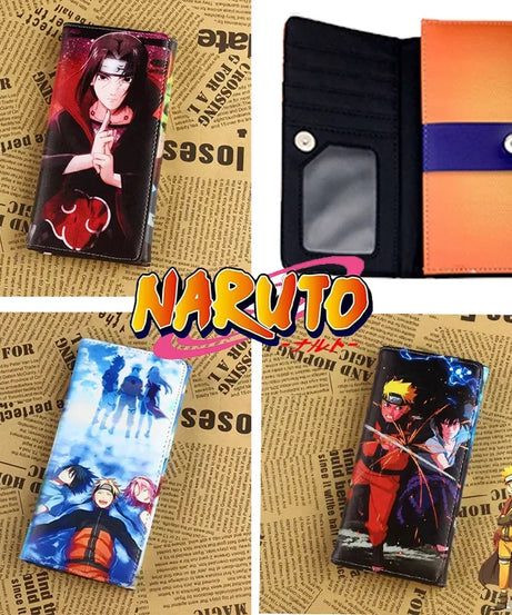 Naruto Sasuke Men Wallets Fashion Money Bag Zipper Coin Purse Female Purse Card Holder Multilayer Capacity Storage Bag Gift New