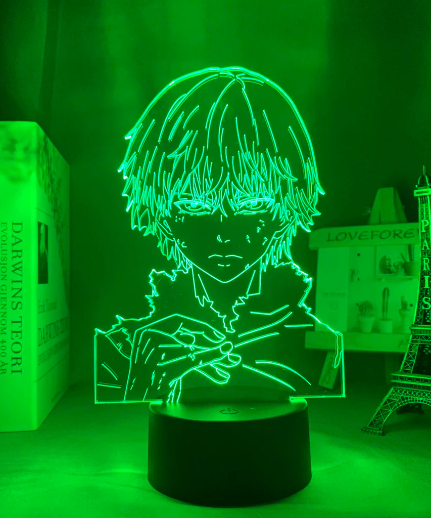 Anime Tokyo Ghoul Glowing Acrylic Stand Ken Kaneki Figure Nightlight for Reading Room Decor Light Gift for Birthday Table Lamp