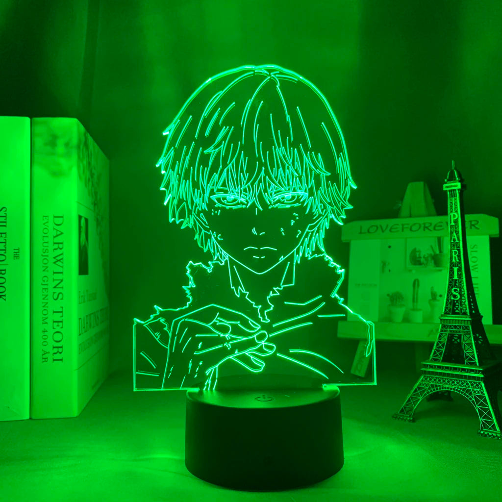 Anime Tokyo Ghoul Glowing Acrylic Stand Ken Kaneki Figure Nightlight for Reading Room Decor Light Gift for Birthday Table Lamp