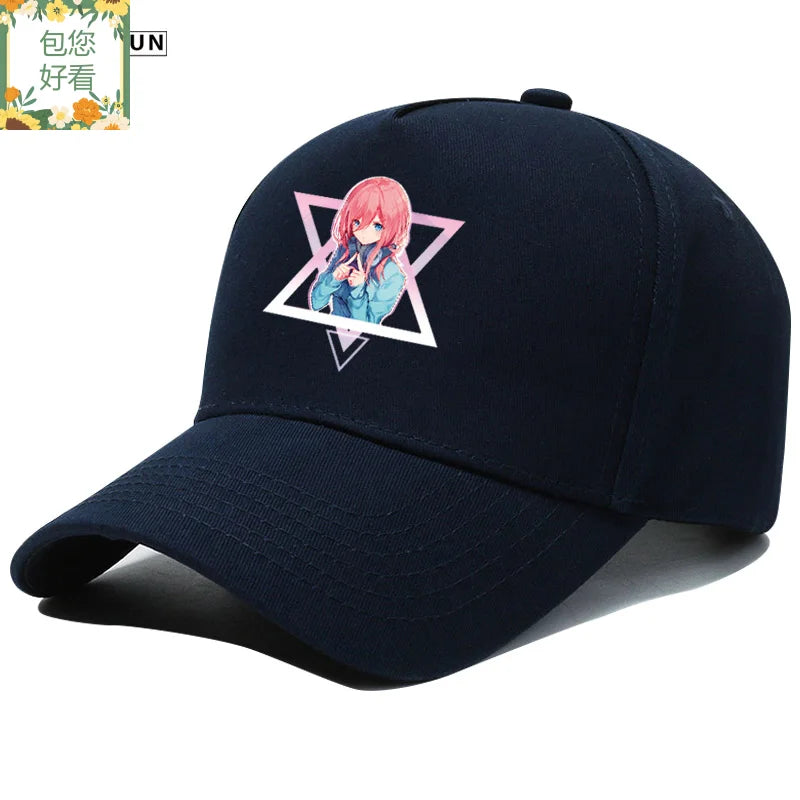 The Quintessential Quintuplets Nakano Ichika Nino Itsuki two-dimensional print hat men's and women's COS baseball cap present